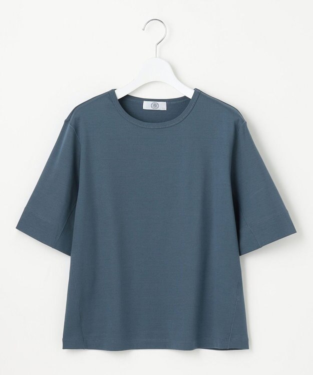 J.PRESS LADIES L フライスジャージー カットソー ダルブルー系