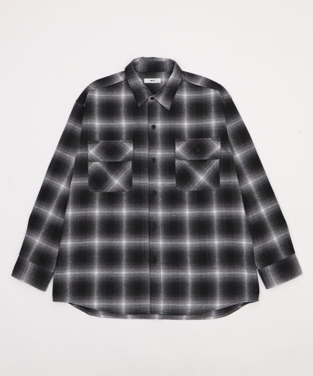 WEGO 【2025年秋冬新作/SMLサイズ展開/ユニセックス着用ITEM】オンブレチェックネルシャツ（LS） 柄1