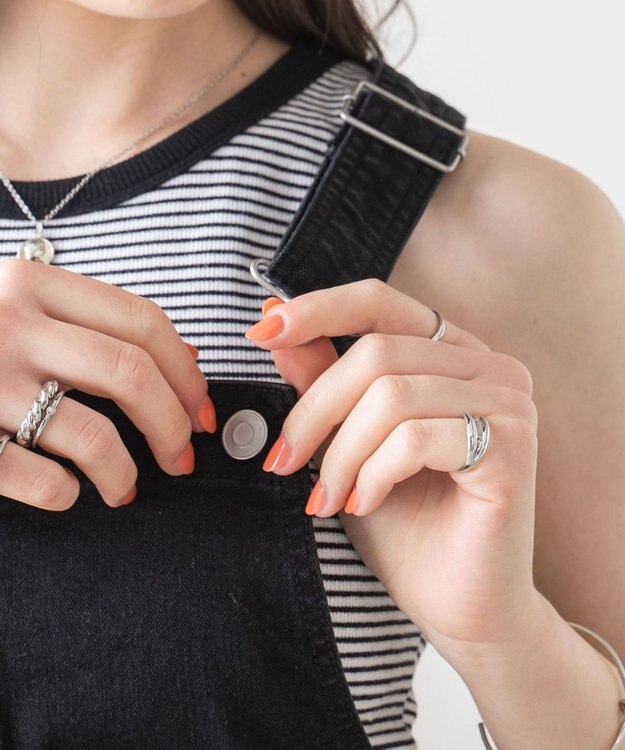 WEGO ハイウエストストレッチフレアデニムサロペット ブラック