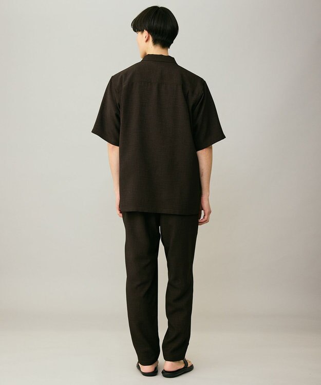 UNFILO MENS リネンライク シャツ ブラウン