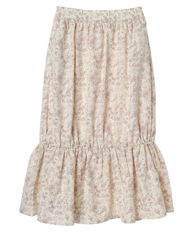 earth music&ecology フラワーティアードテックスカート Ivory
