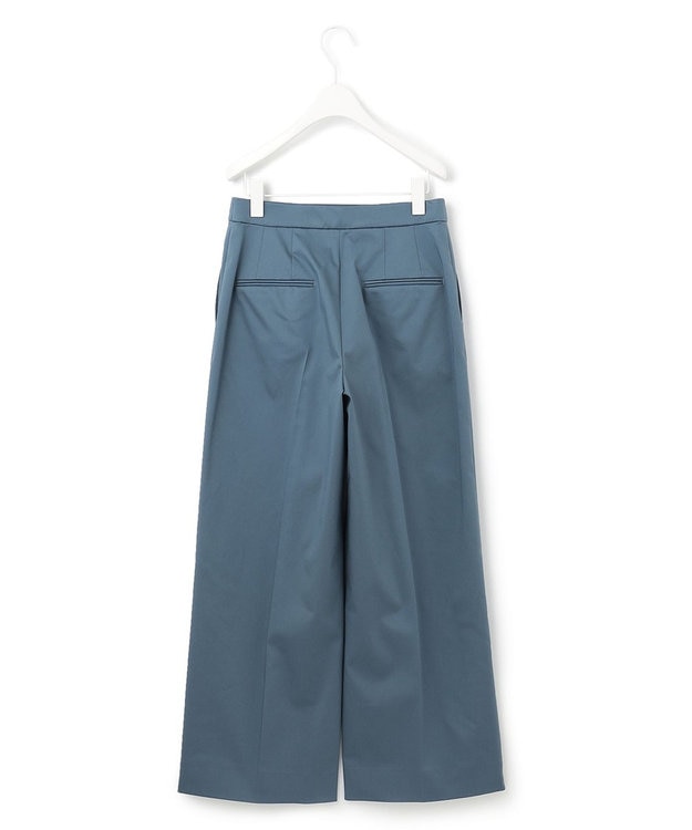 ICB 【洗える】T/Cストレッチサテン ワイドパンツ ライトブルーグレー系