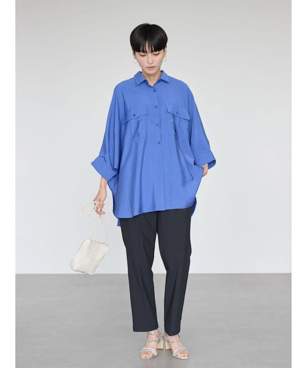 AMERICAN HOLIC 接触冷感Ｗポケットシャツチュニック Blue