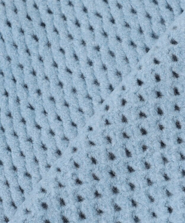 UNFILO L 【野呂佳代さん着用】ふわふわニット メッシュプルオーバー サックス