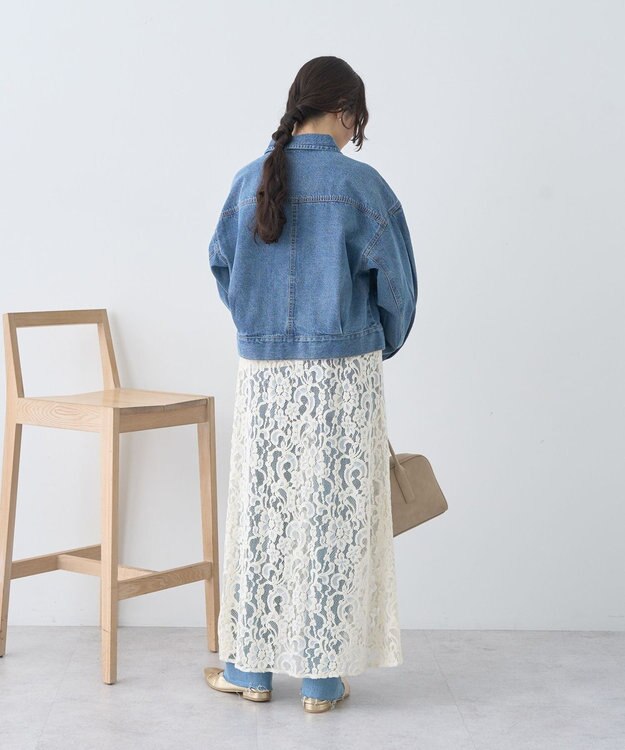 earth music&ecology ショートジップデニムジャケット Light Indigo