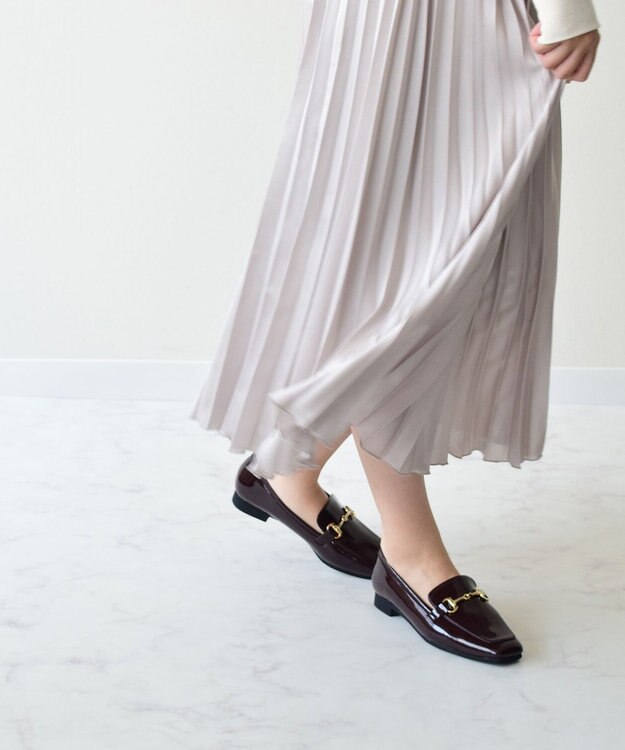 Bridget Birkin ＜抗菌消臭＞【Bridget Birkin】スクエアトゥビットローファー ダークブラウンエナメル