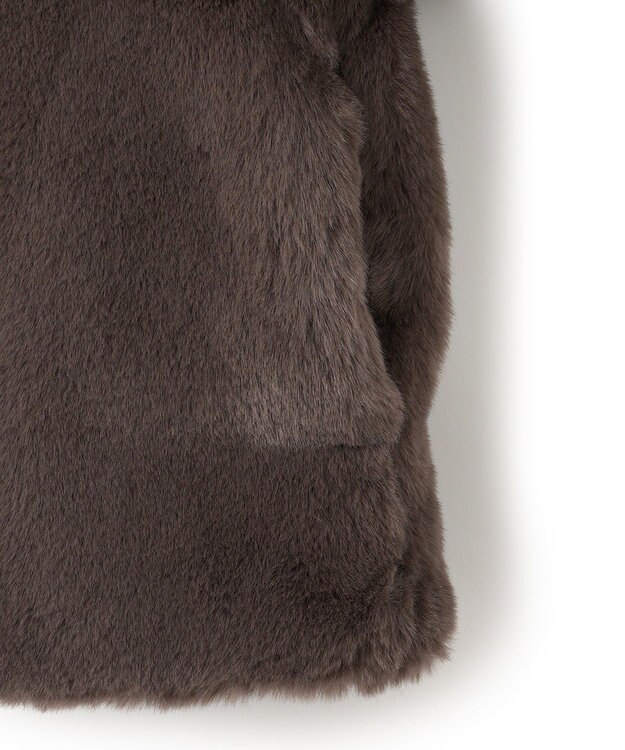 UNFILO エコファー クロップドジャケット モカ