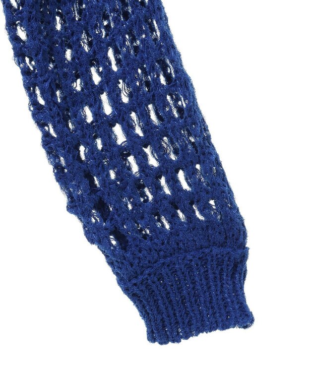 earth music&ecology チュールヤーンメッシュニットプルオーバー Blue