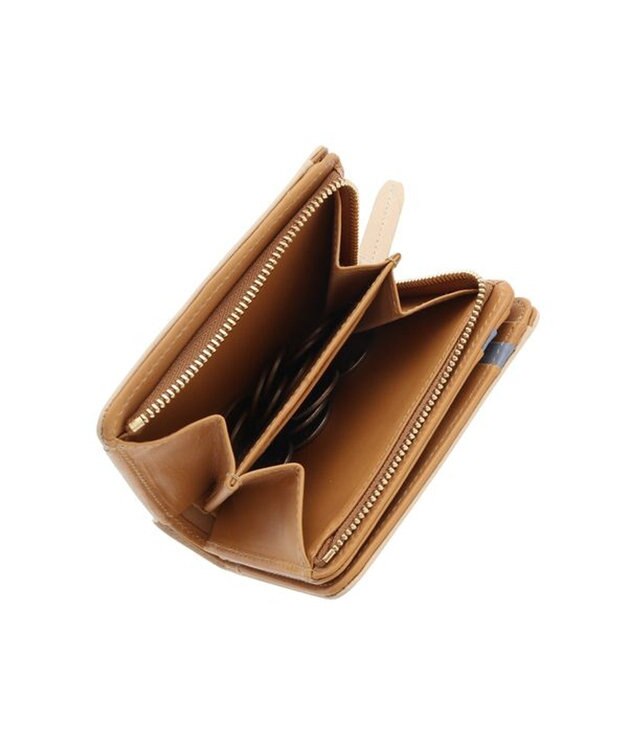 genten ピア L字ファスナー2つ折り財布 エクリュ