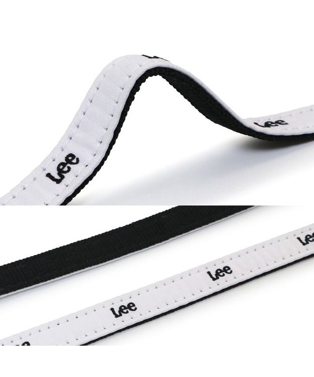 PET PARADISE Lee ロゴチャーム付き リード ４Ｓ～３Ｓ 小型犬 ホワイト×ブラック