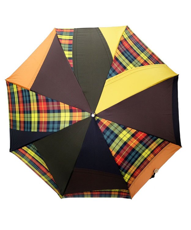 +RING 【限定/日本製】メンズ向け プラスリング 長傘60cm YEL/CHK SR62 黄