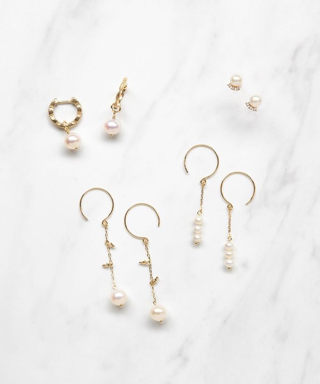 TOCCA 【WEB限定】SEEDS PEARL PIERCED EARRINGS K10イエローゴールド 淡水パールピアス イエローゴールド系