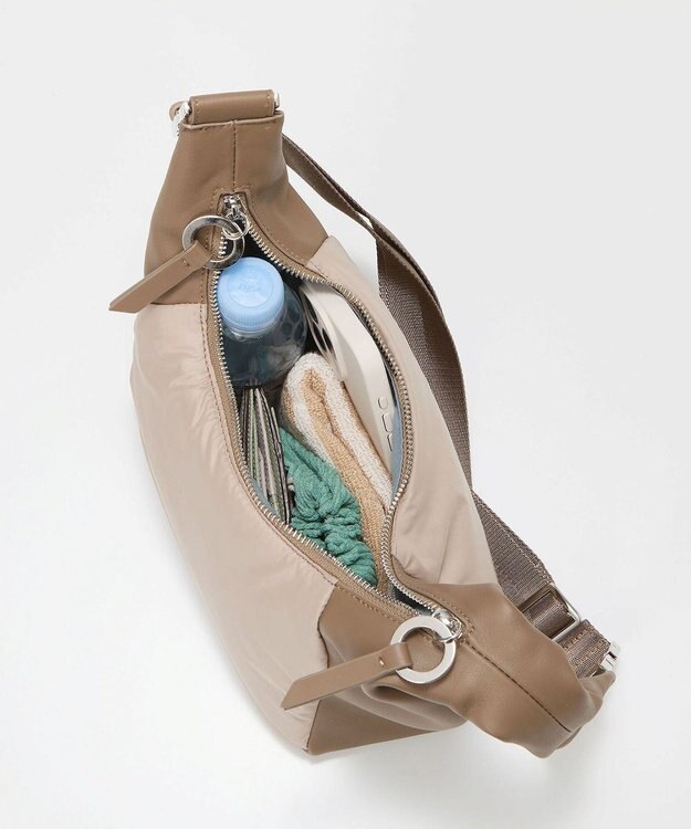 TOPKAPI 【TREASURE TOPKAPI】スムースレザー コンビ 2way ショルダー バッグ グレージュ