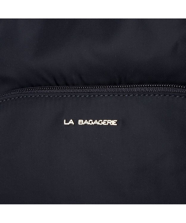 LA BAGAGERIE ナイロン×リサイクルレザー　ミニリュック ネイビー