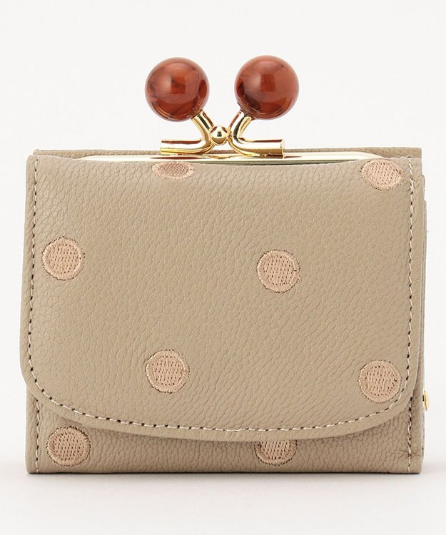 UNBILLION perche アクリル玉三つ折りミニサイフ オークドット