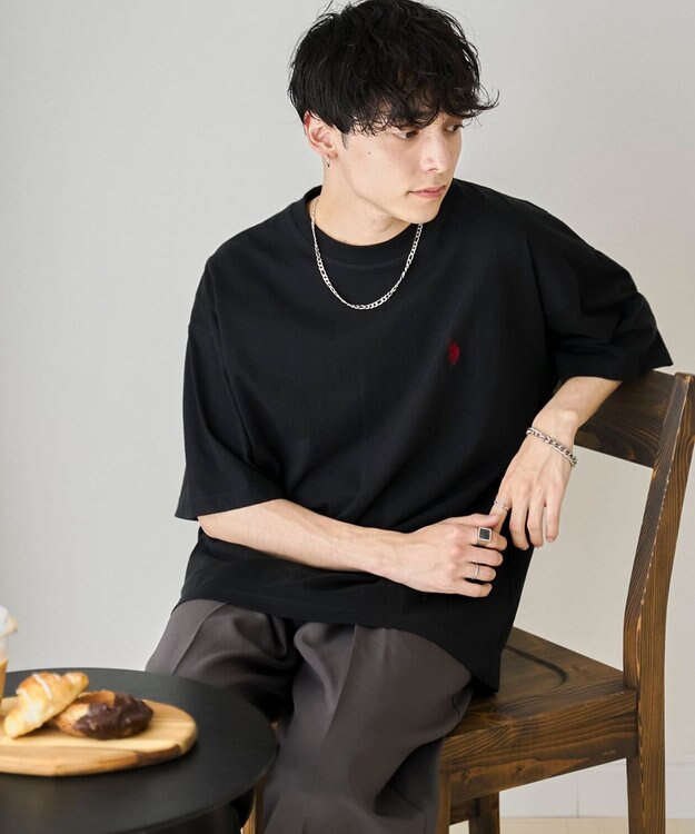 WEGO 【ユニセックス着用ITEM】別注USPOLO　ヘビーウエイトBIGT（S） ブラック