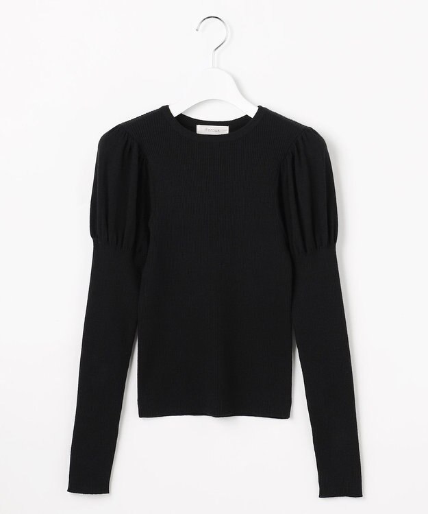 Feroux パフスリーブ ニット プルオーバー ブラック系