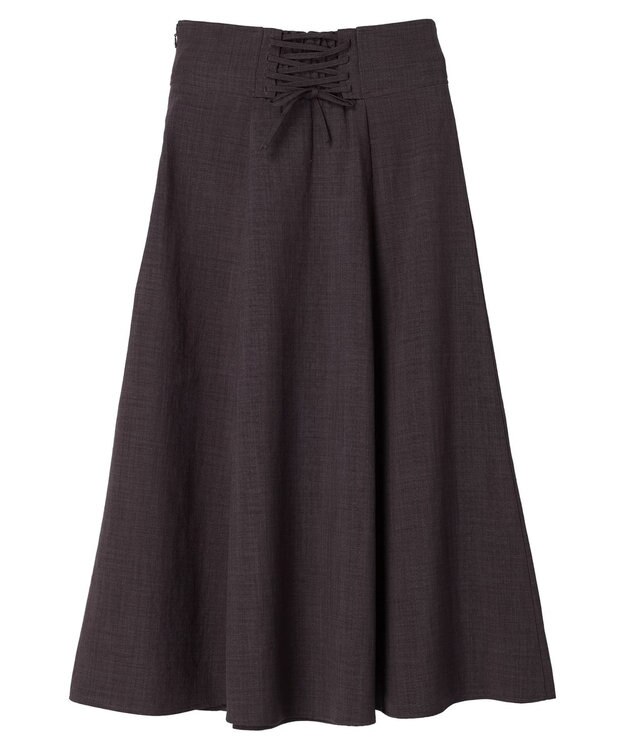 earth music&ecology バックレースアップスカート Dark Brown