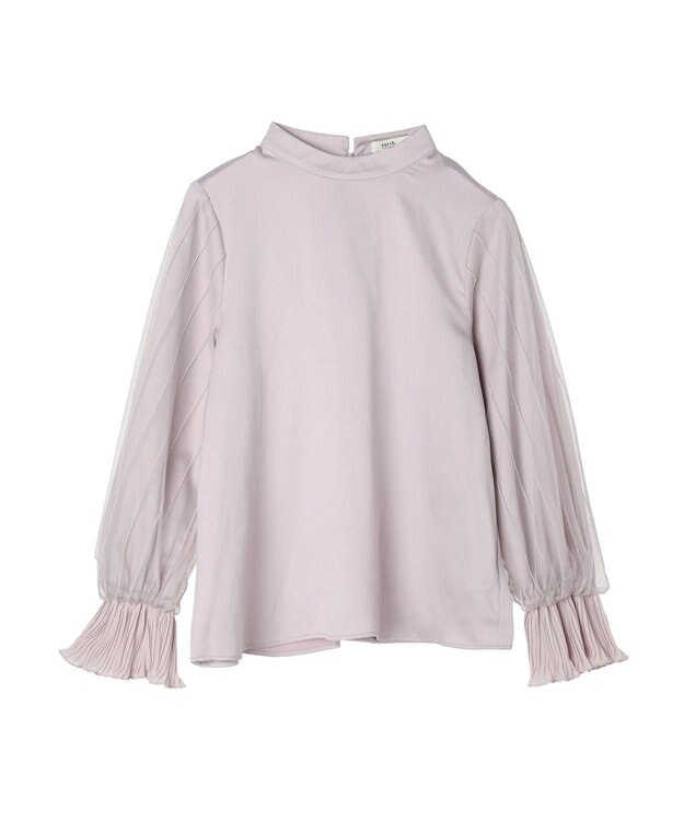 earth music&ecology チュール袖スタンドカラートップス Pink