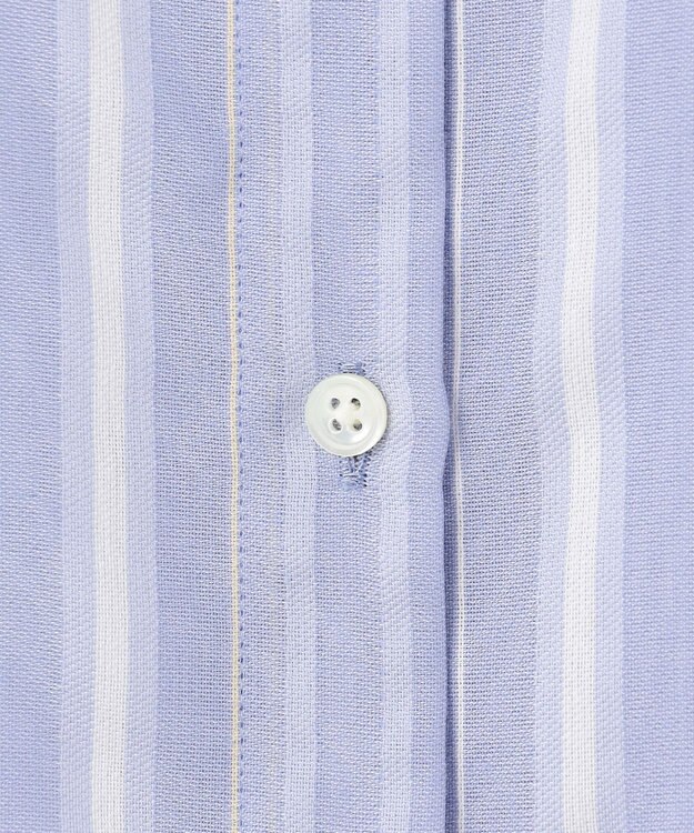 J.PRESS LADIES L 【洗える】SHEERストライプ ペプラム シャツ ブラウス サックスストライプ系
