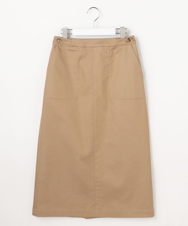 J.PRESS LADIES L 【WEB限定カラーあり】TCシャンブレーサテンST ナロー スカート キャメル系