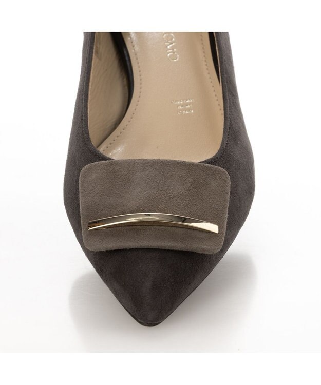 MODE ET JACOMO <MODE ET JACOMO>バックルポインテッドトゥパンプス グレーコンビ