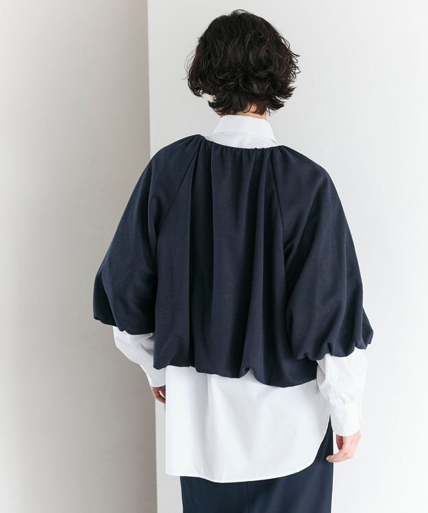 #Newans 【セレモニーにも/洗濯機可】バルーンヘムライトブルゾン​ ネイビー