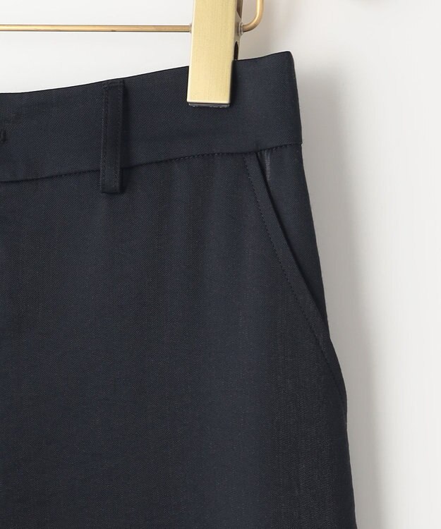 組曲 L グロッシーツイルワイドフレア パンツ ネイビー系