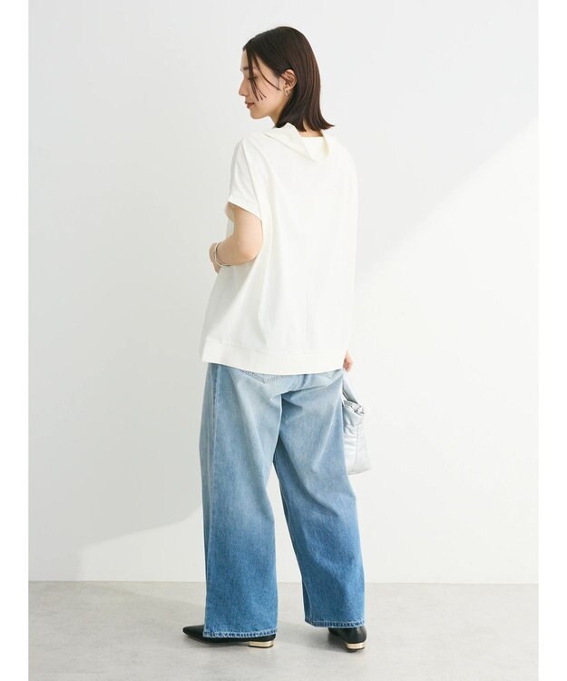 Green Parks フレンチスリーブ抜け襟カットプルオーバー Off White