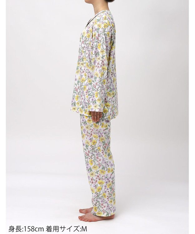 Wing パジャマ 綿100%(本体) 天竺素材 長袖 長ズボン レディース EP8040 ウイング／ワコール クリーム