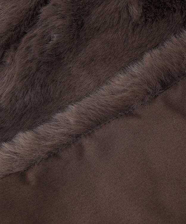 UNFILO L エコファー クロップドジャケット モカ