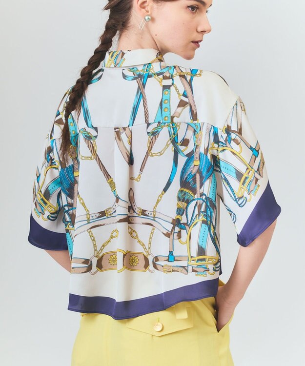 GRACE CONTINENTAL マリンスカーフプリントシャツ キナリ