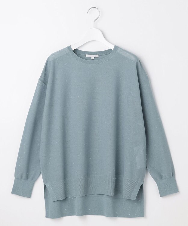 自由区 S 【カタログ掲載】ファインゲージスパングルプルオーバー ニット サックス