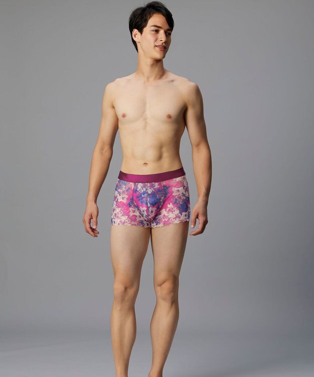 WACOAL MEN WACOAL MEN 【レースボクサー】 ボクサーパンツ フロント快適グラマラス 通気性 スカラ始末(裾部分) 前閉じ レース 下着 メンズ WT3826 /ワコールメン ロマンピンク