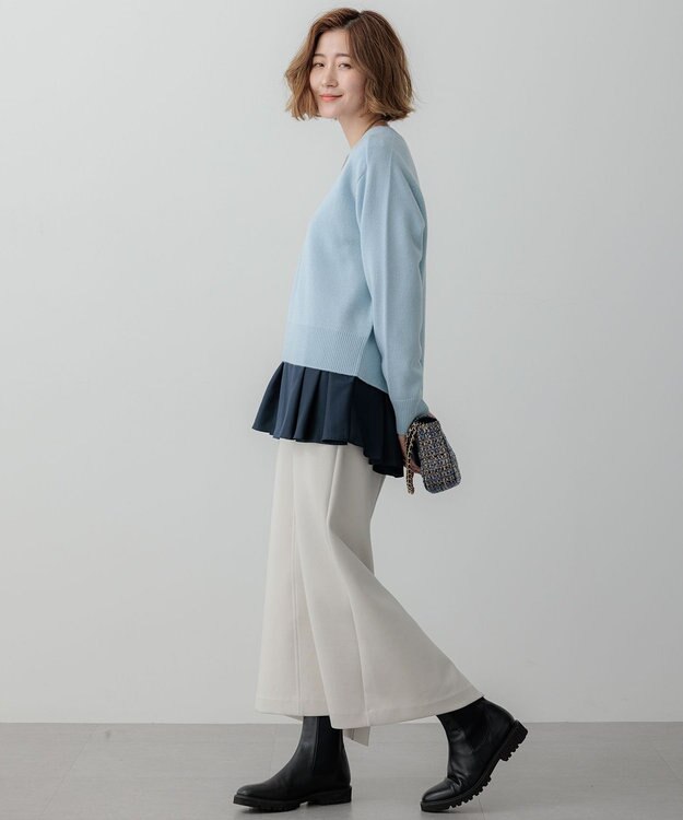 23区 【洗える】コンフォートダンボールジャージー スカート ベージュ系