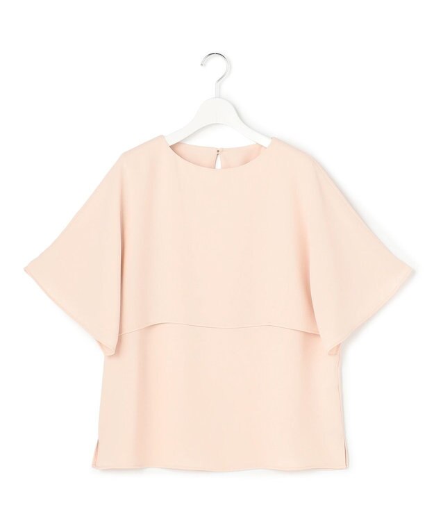 23区 S 【新色追加】ストレッチジョーゼット  ケープデザイン カットソー ピンク系