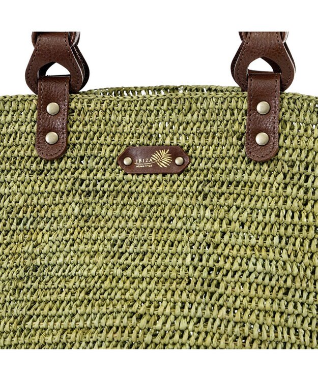 IBIZA ラフィア　ハンドバッグ（草木染め） カーキ