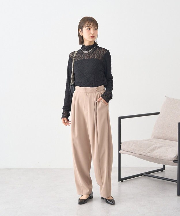 earth music&ecology 【吸湿発熱】あったかフェミニンインナー（ハイネック） Black