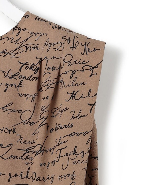 ICB 【30th ANNIVERSARY】5cityプリント ノースリーブワンピース バーントアンバー×ブラック