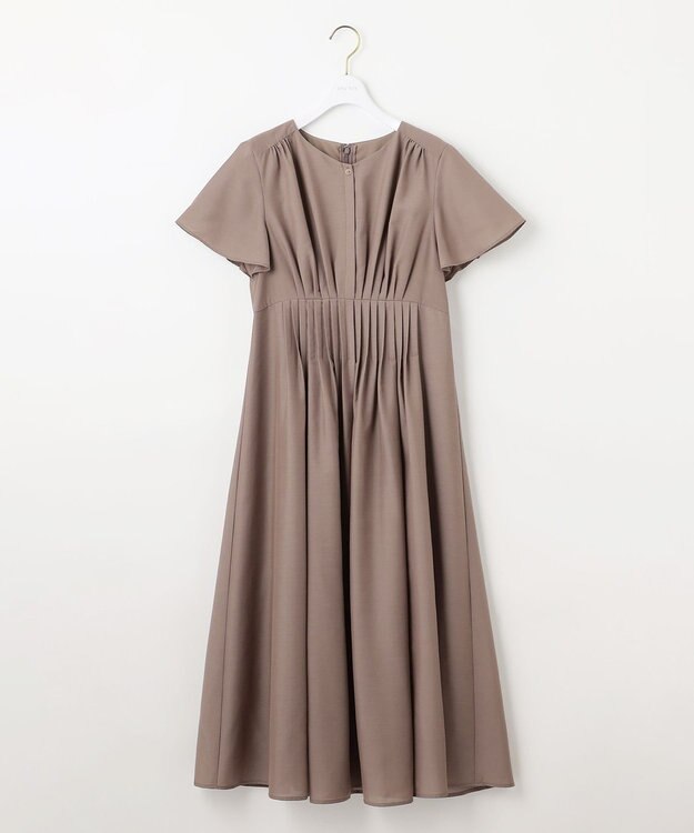 ANY SIS 【洗える】ピンタックハイウエスト ワンピース モカ