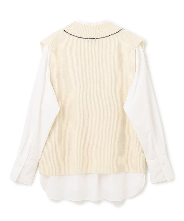 JOSEPH ポプリンシャツ×ニットベスト Ivory