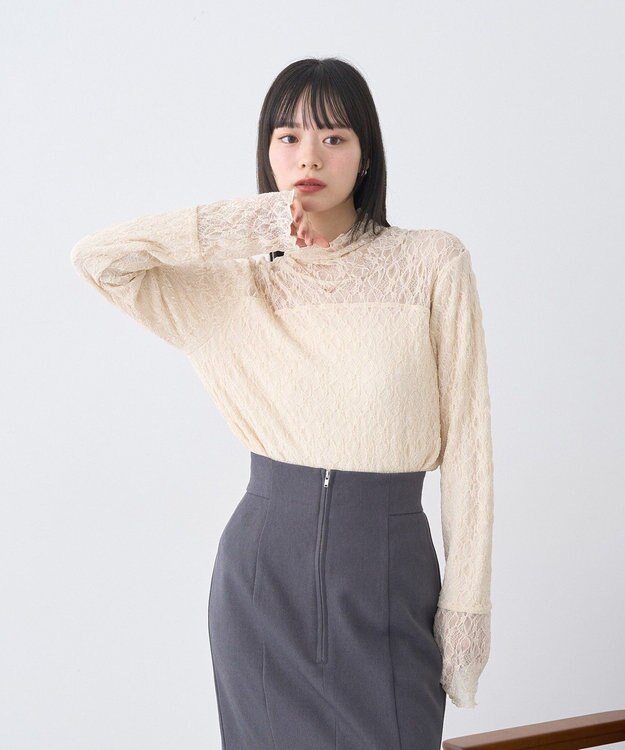 earth music&ecology 【吸湿発熱】あったかフェミニンインナー（ハイネック） Ecru