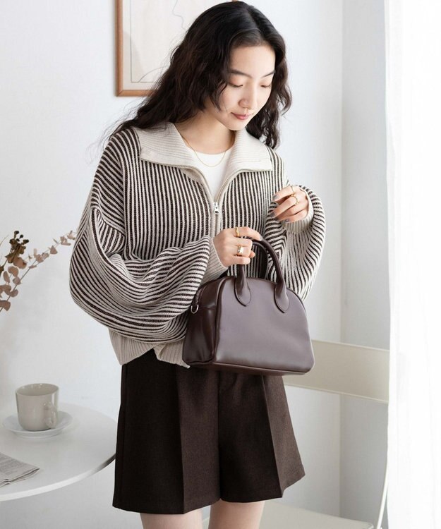 WEGO ダブルジップショートカーデ ベージュ