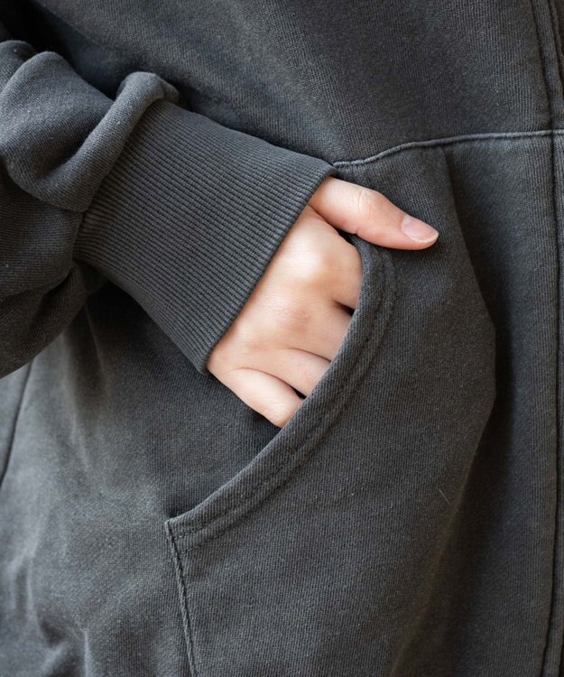 WEGO ヴィンテージウォッシュパッチワークBIGZIPパーカー スミクロ