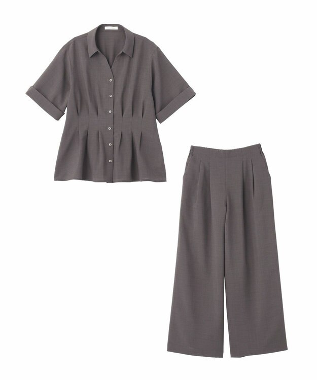 Green Parks ＳＥＴ２点　シャツパンツセットアップ Charcoal Gray