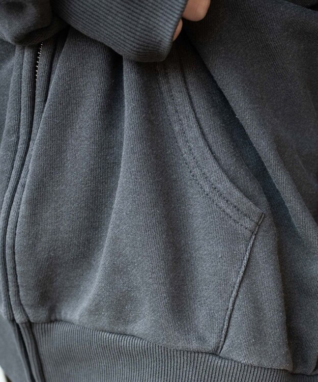 WEGO ヴィンテージウォッシュパッチワークBIGZIPパーカー スミクロ