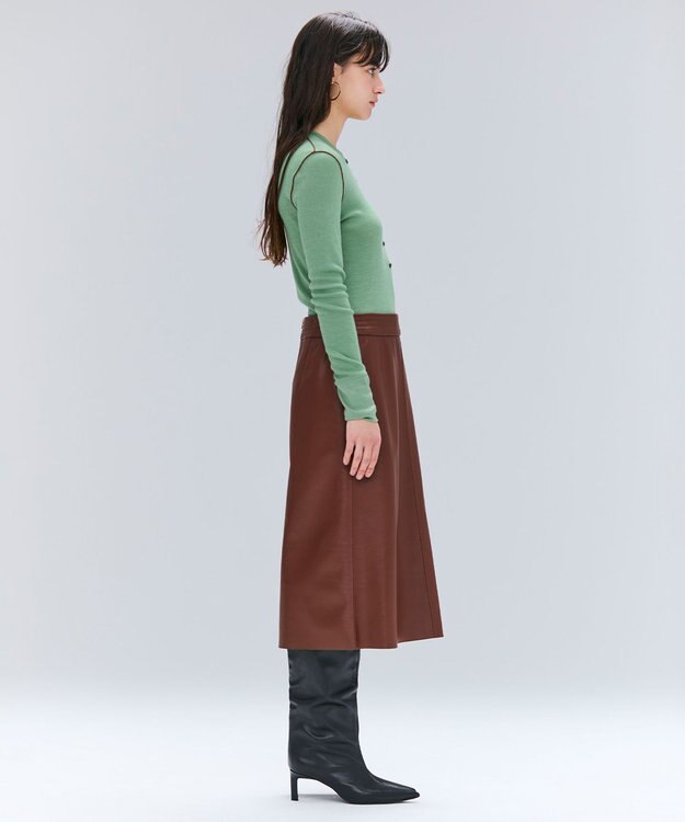 BEIGE， 【洗える・GISELe 10月号掲載】FORD / ウール配色メローヘンリーネックカットソー Sage