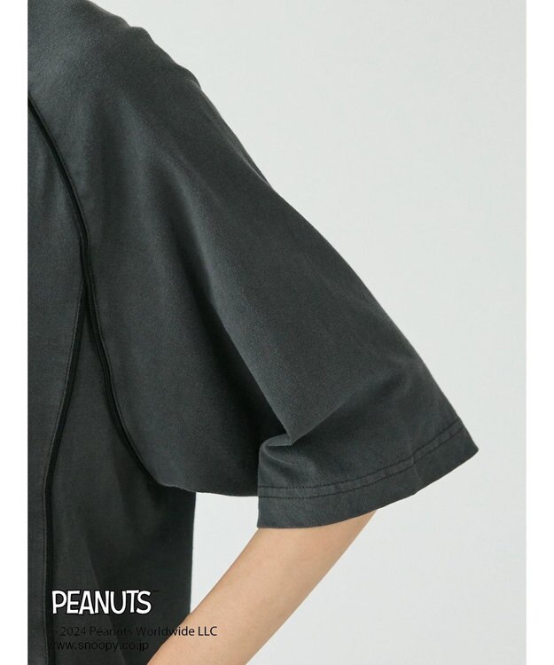 CRAFT STANDARD BOUTIQUE 【ユニセックス】PEANUTS/スヌーピー 切り替えTシャツ Charcoal Gray