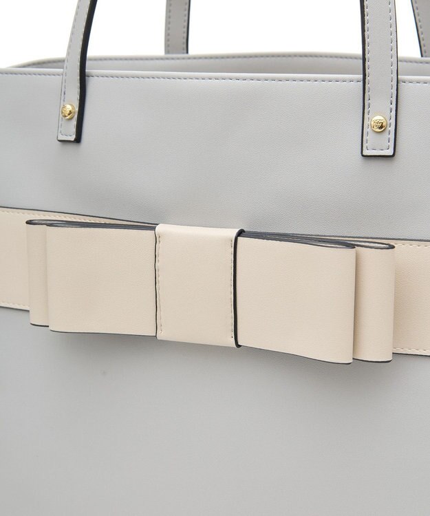 Maison de FLEUR EC限定フロントリボン3ルームトートバッグ Grayish Blue