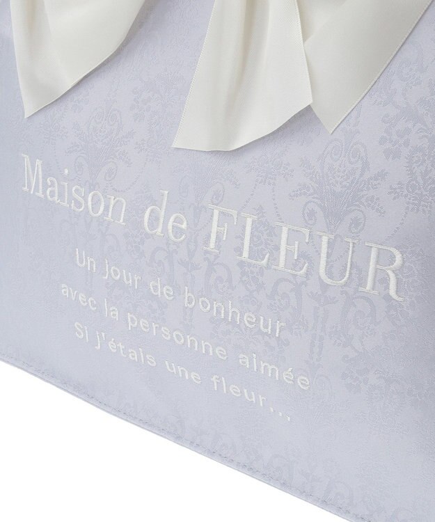 Maison de FLEUR ジャカードリボンフリルスクエアトートMバッグ Blue